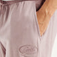 Men's Mauve Regular Fit Mid Rise Joggers - Detail View