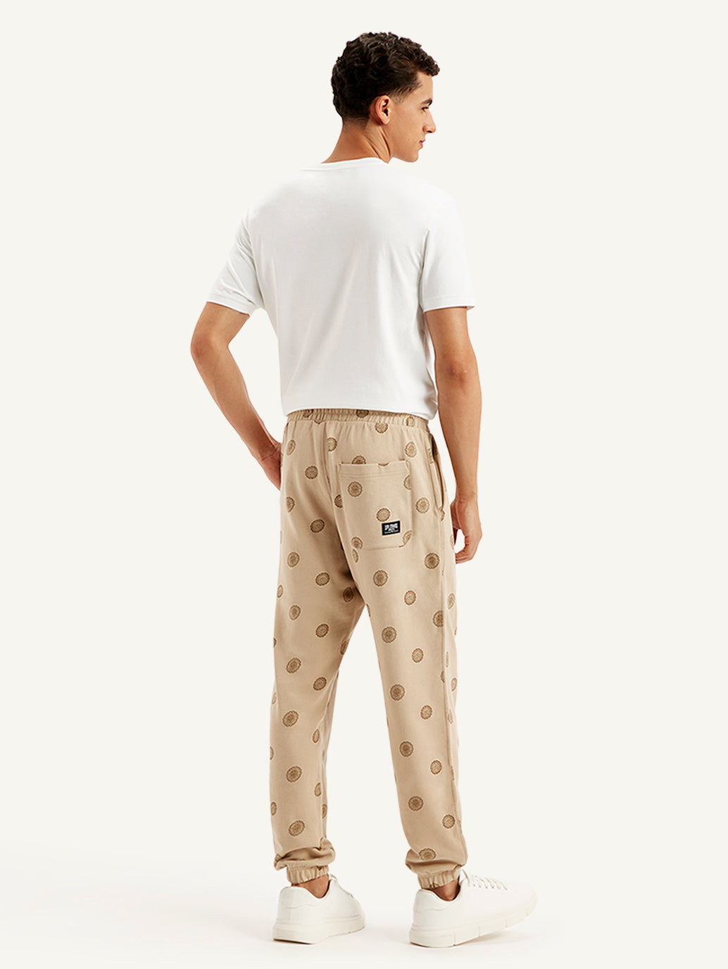 Men's Beige Regular Fit Joggers