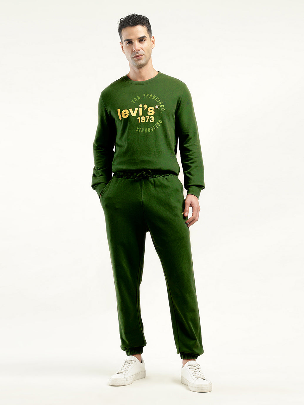 Men's Green Regular Fit Trousers
