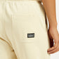 Men's Beige Solid Joggers - Detail View