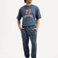 Men's Blue Solid Joggers - Front View