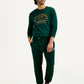 Men's Dark Green Solid Joggers - Front View