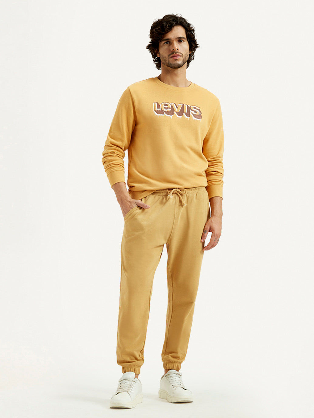 Men's Yellow Solid Joggers