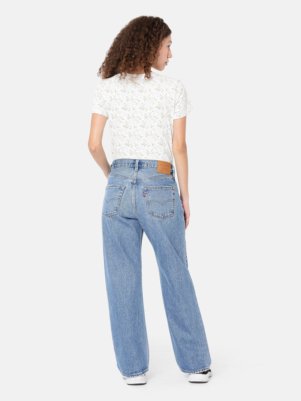 Women's 501 Indigo Straight Fit Mid Rise Jeans - Back View