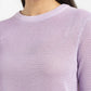 Women's Self Design Lilac Crew Neck Sweater