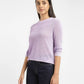 Women's Self Design Lilac Crew Neck Sweater