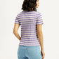 Women's Striped Slim Fit T-shirt - Back View