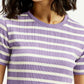 Women's Striped Slim Fit T-shirt - Detail View