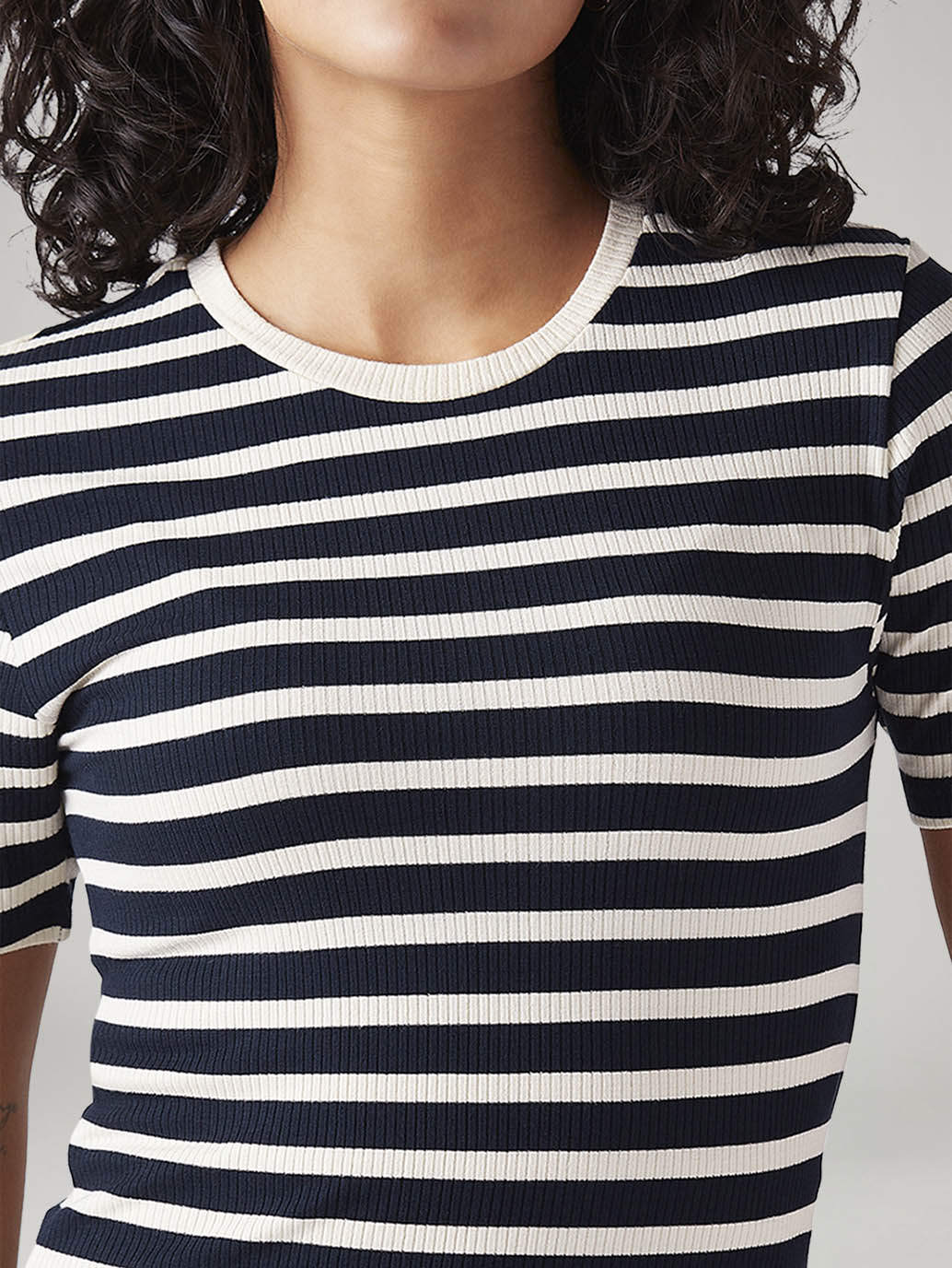 Women's Striped Slim Fit T-Shirt - 20 View