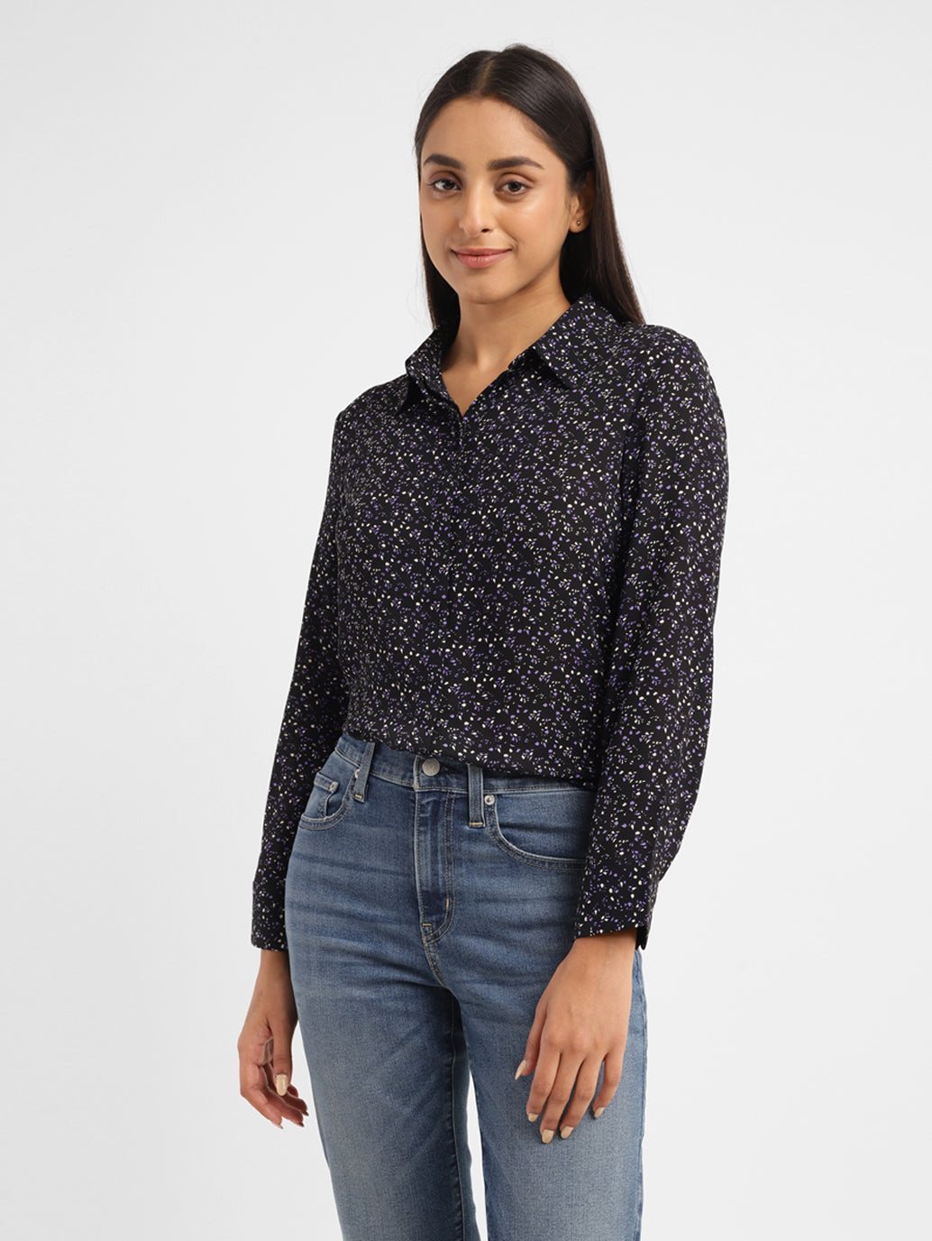 Women's Printed Shirt Collar Shirt