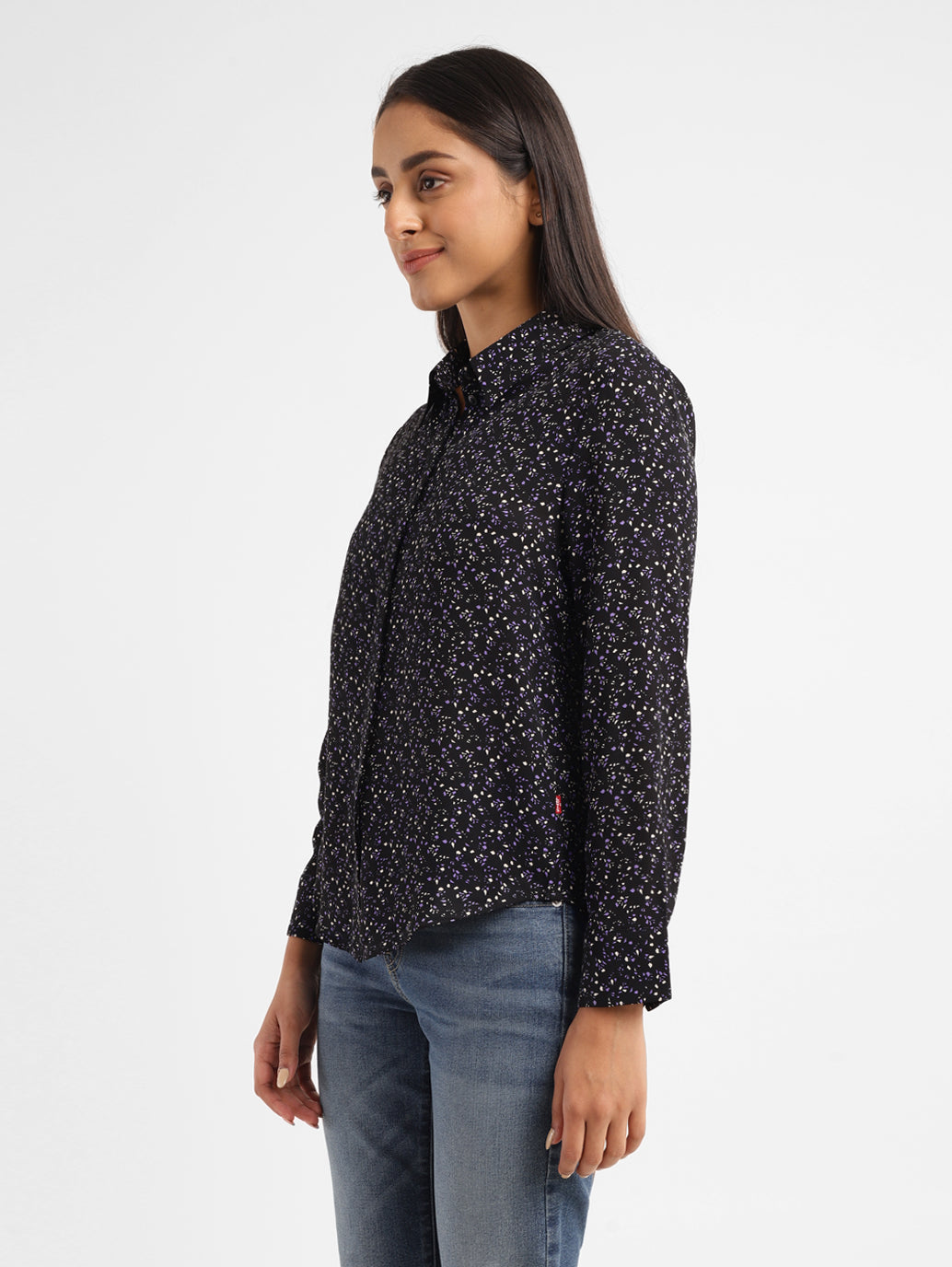 Women's Printed Shirt Collar Shirt