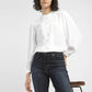 Women's Textured White Band Neck Top