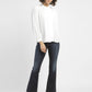 Women's Textured White Band Neck Top