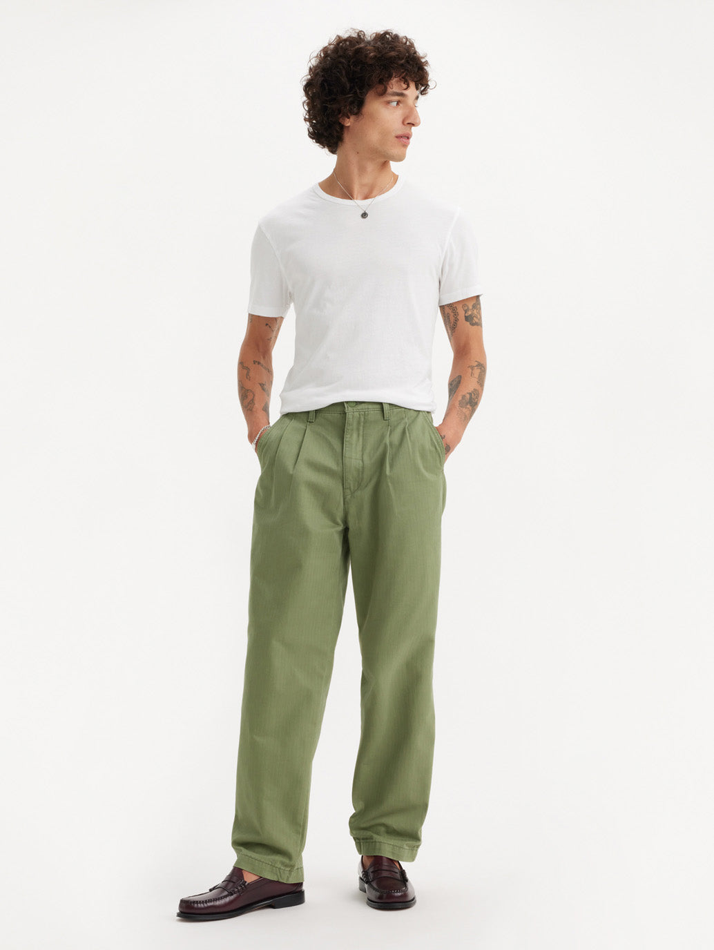 Men's Olive Regular Fit Chinos