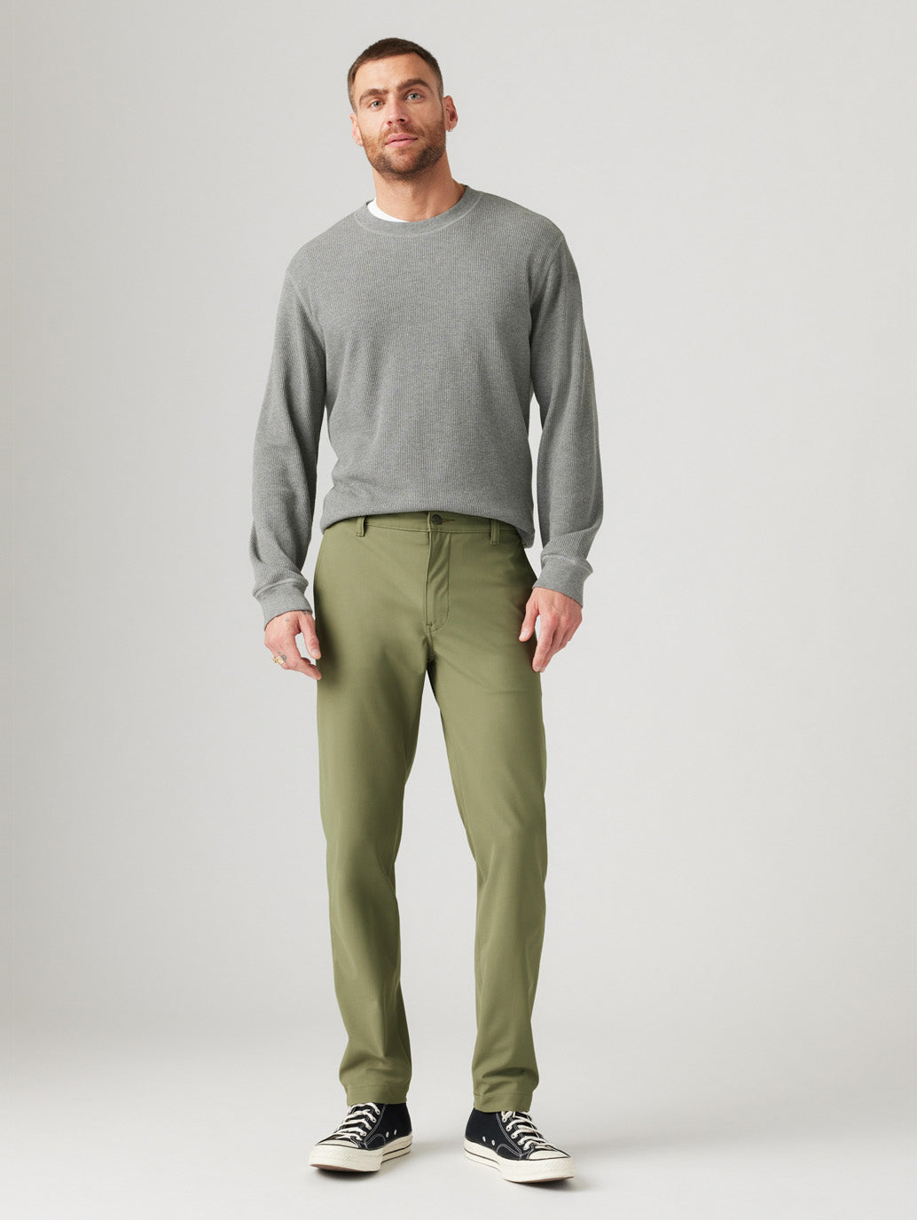 Men's Olive Regular Fit Chinos