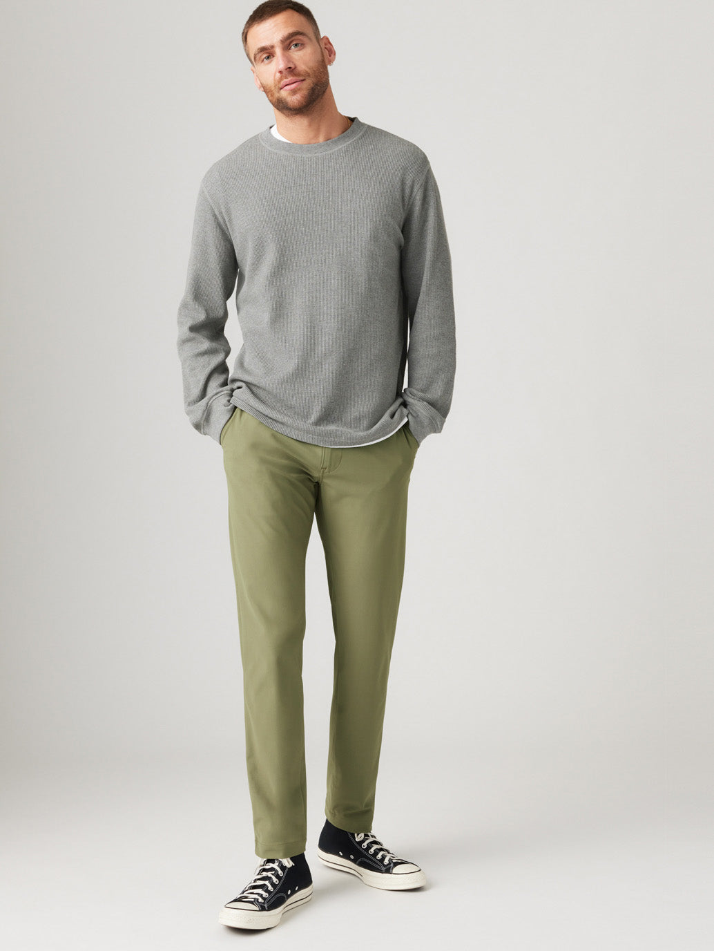 Men's Olive Regular Fit Chinos