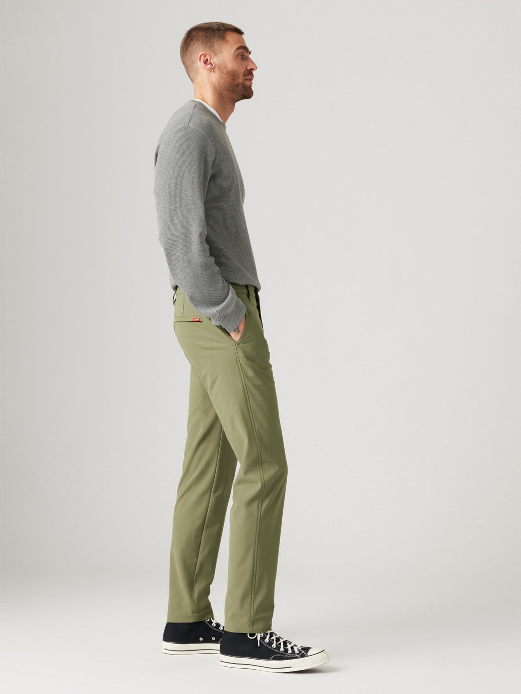 Men's Olive Regular Fit Chinos