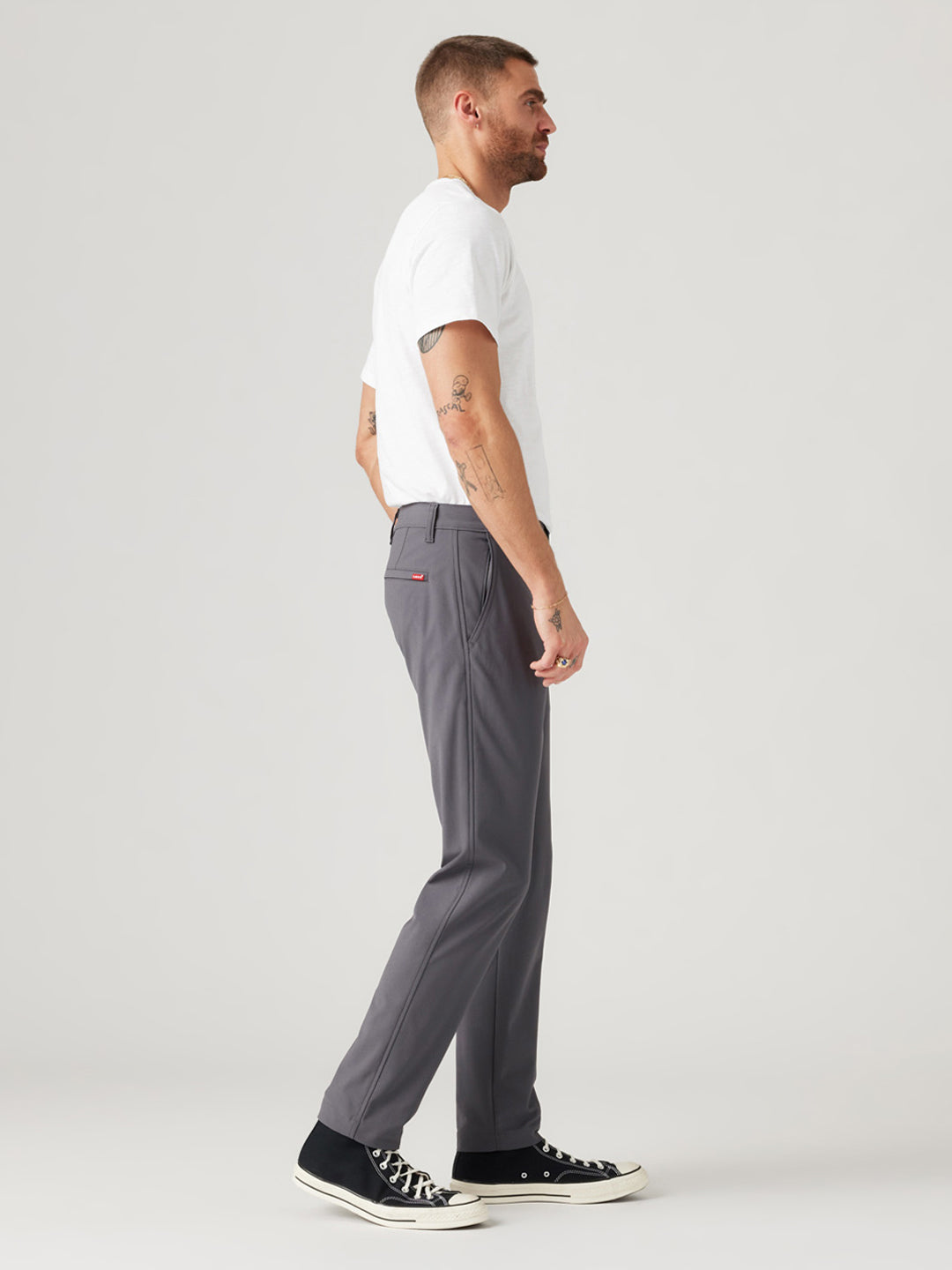 Men's Grey Regular Fit Chinos