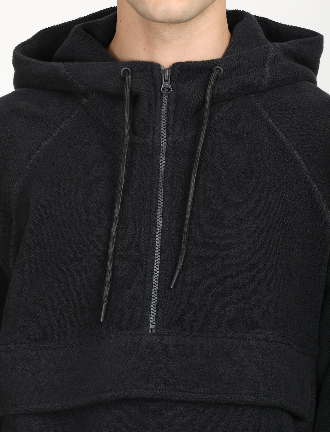 Men's Solid Charcoal Grey Hooded Sweatshirt