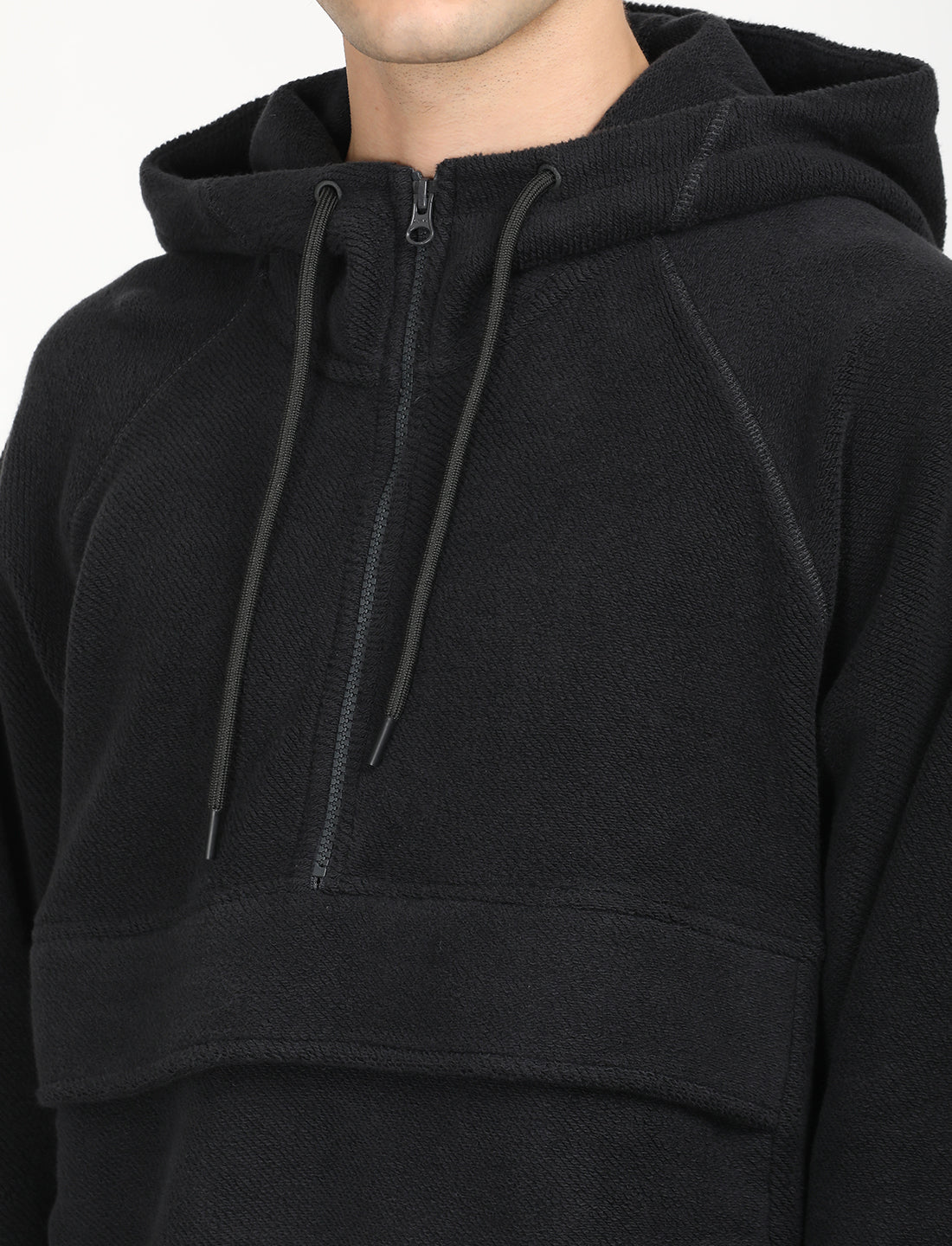 Men's Solid Charcoal Grey Hooded Sweatshirt