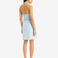 Women's Solid Light Blue Crew Neck Dress