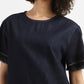 Women's Solid Indigo Round Neck Top