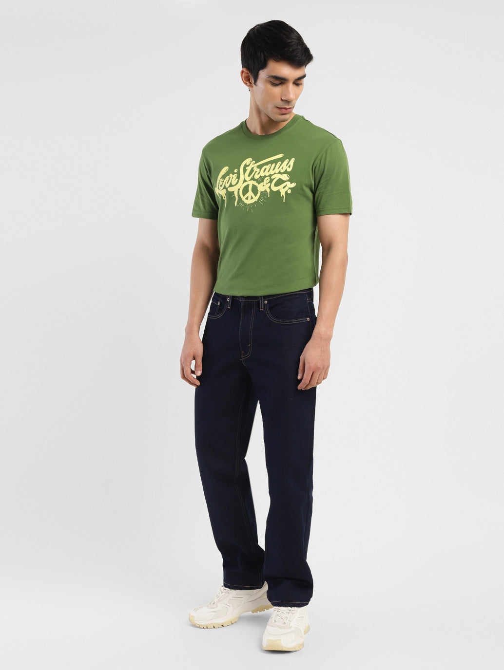 Men's 550'92 Navy Blue Loose Fit Mid Rise Jeans