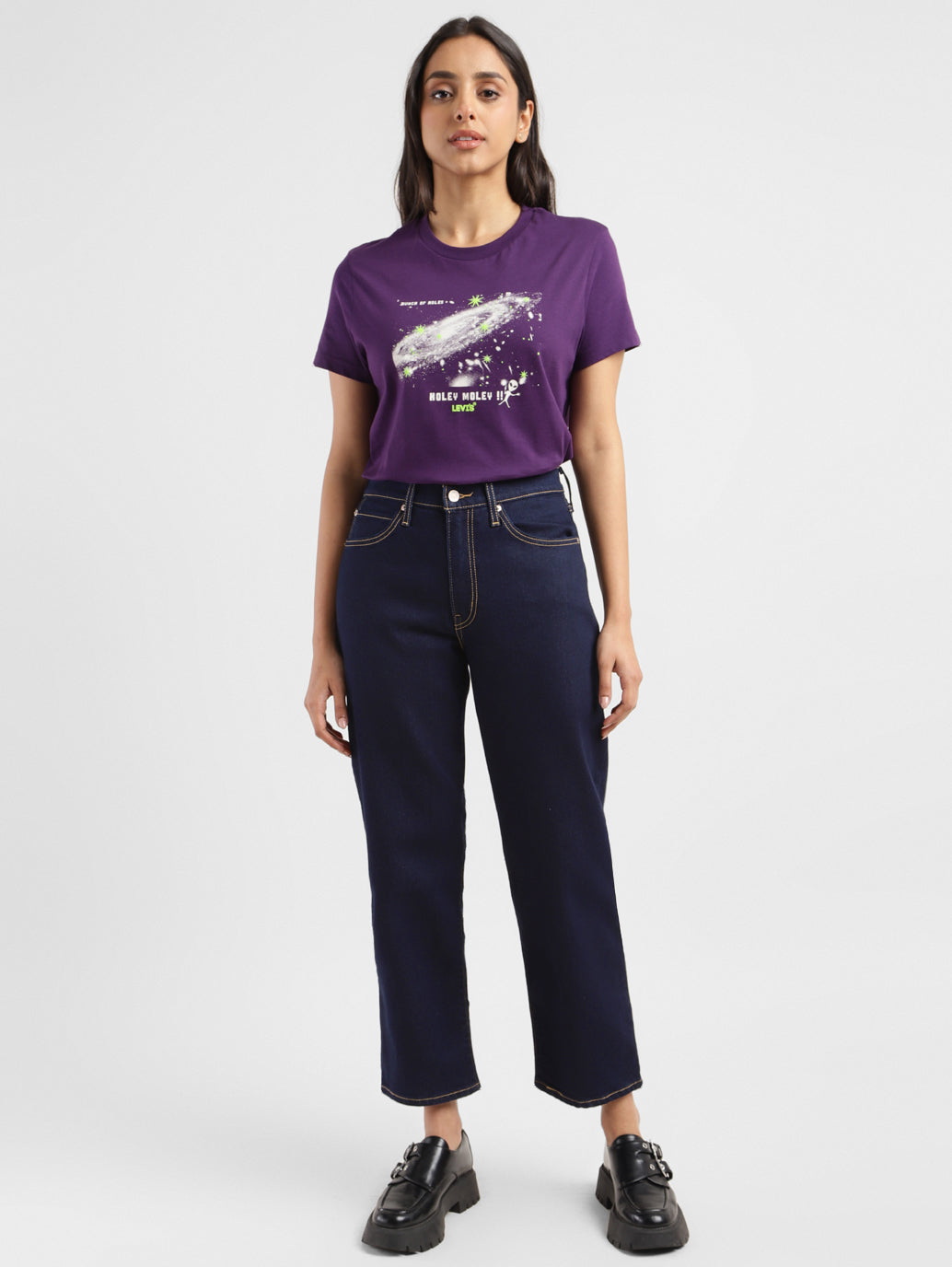 Purple Brand Jeans Black Indigo Embroidery Size 31