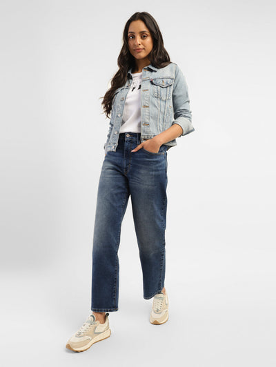 Women's 94 Blue Baggy Fit High Rise Jeans