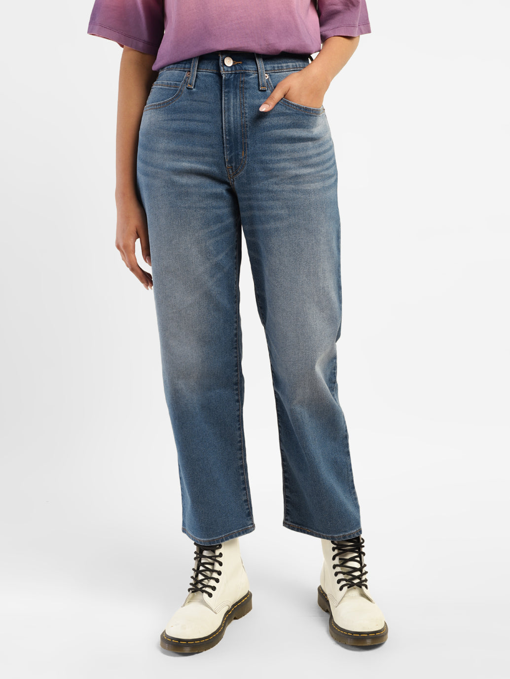 Women's 94 Blue Baggy Fit Mid Rise Jeans - 795398e5-49d8-4f98-a0b8-a512c26fb854 View