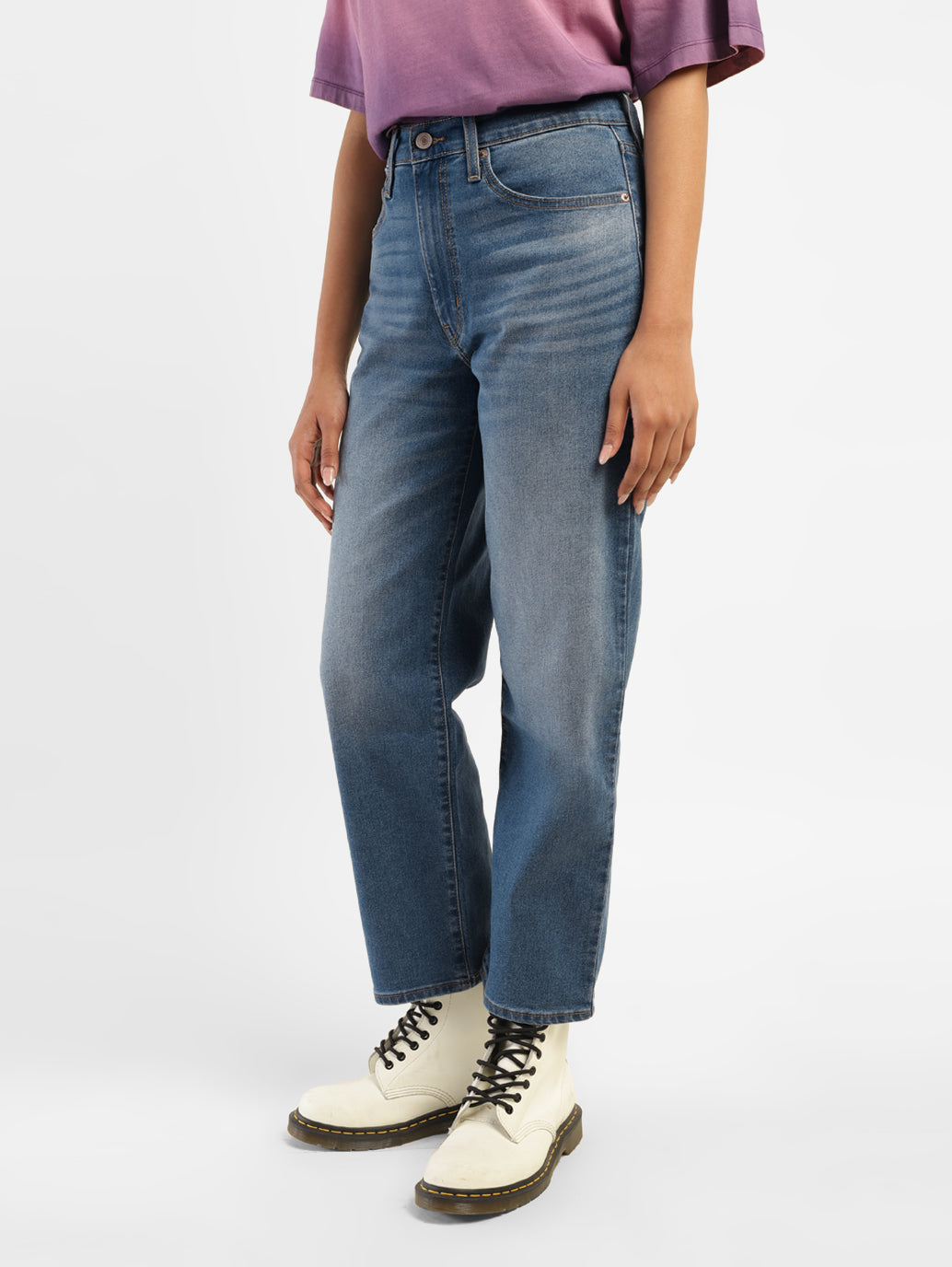 Women's 94 Blue Baggy Fit Mid Rise Jeans - 06f88bc3-934a-4cff-b41d-d5b226fe759b View