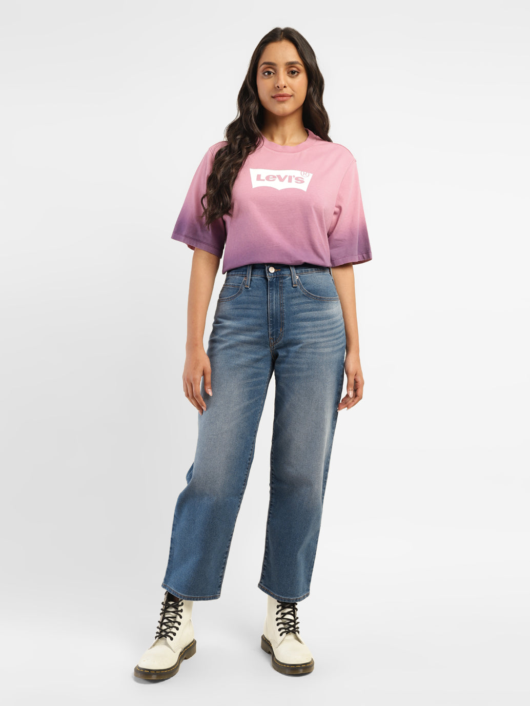 Women's 94 Blue Baggy Fit Mid Rise Jeans