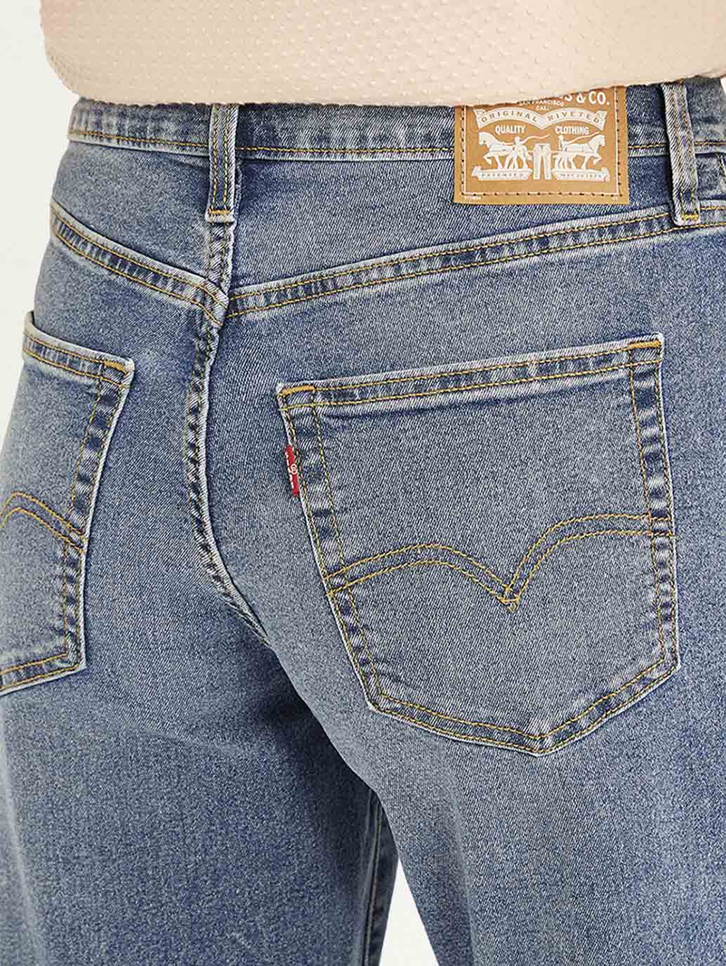 Women's 94 Blue Baggy Fit Mid Rise Jeans - Detail View