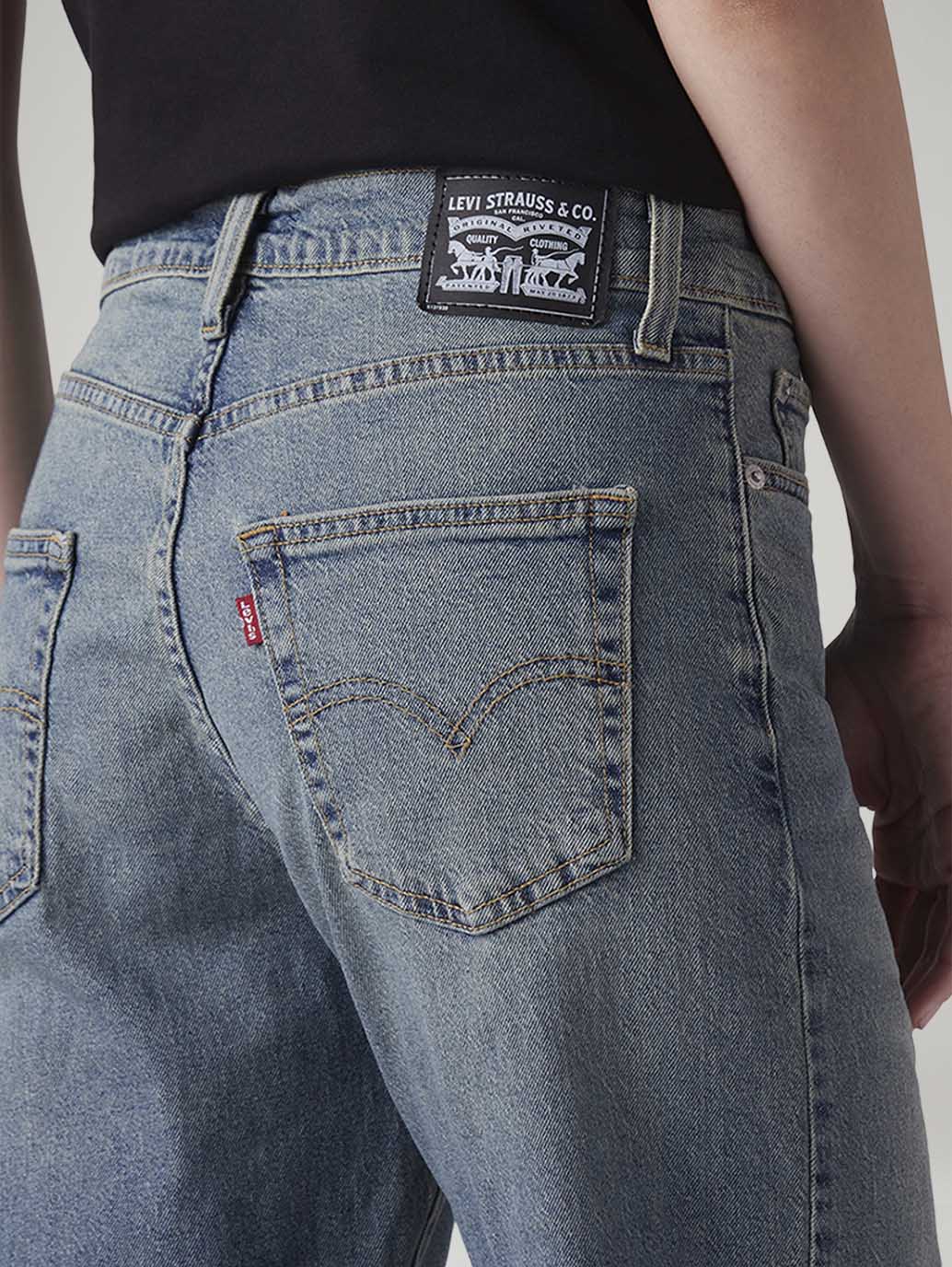 Women's 94 Med Indigo Baggy Fit Mid Rise Jeans - 20 View