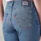 Women's 94 Blue Baggy Fit Mid Rise Jeans - Detail View