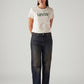 Women's 94 Dark Blue Baggy Fit Mid Rise Tinted Jeans - Front View