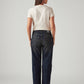 Women's 94 Dark Blue Baggy Fit Mid Rise Tinted Jeans - Back View