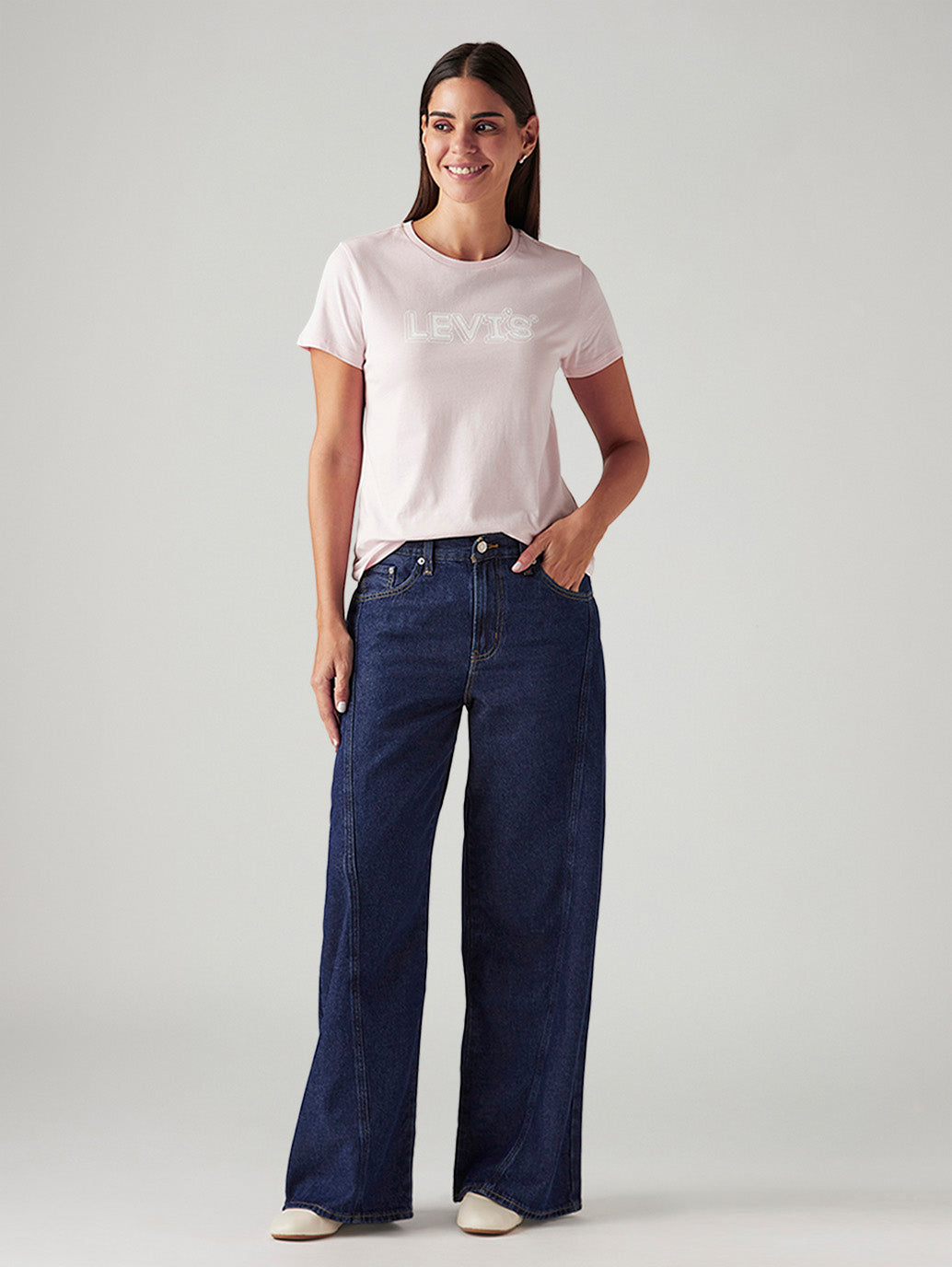 Women's 94 Dark Blue Baggy Fit Mid Rise Jeans