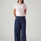 Women's 94 Dark Blue Baggy Fit Mid Rise Jeans - Front View