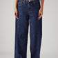 Women's 94 Dark Blue Baggy Fit Mid Rise Jeans - Front View