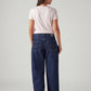 Women's 94 Dark Blue Baggy Fit Mid Rise Jeans - Back View