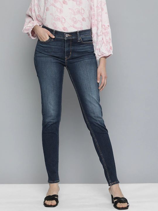 Women's 710 Blue Skinny Fit Mid Rise Jeans