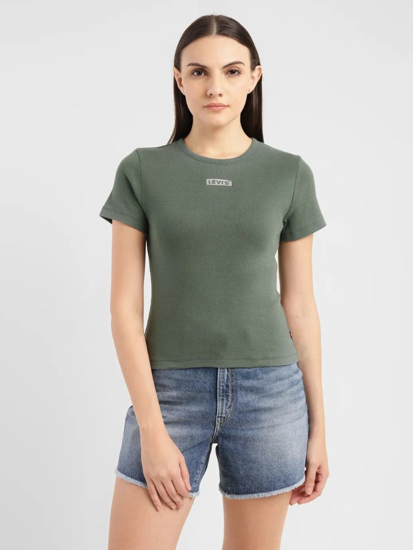 Women's Brand Logo Regular Fit T-shirt