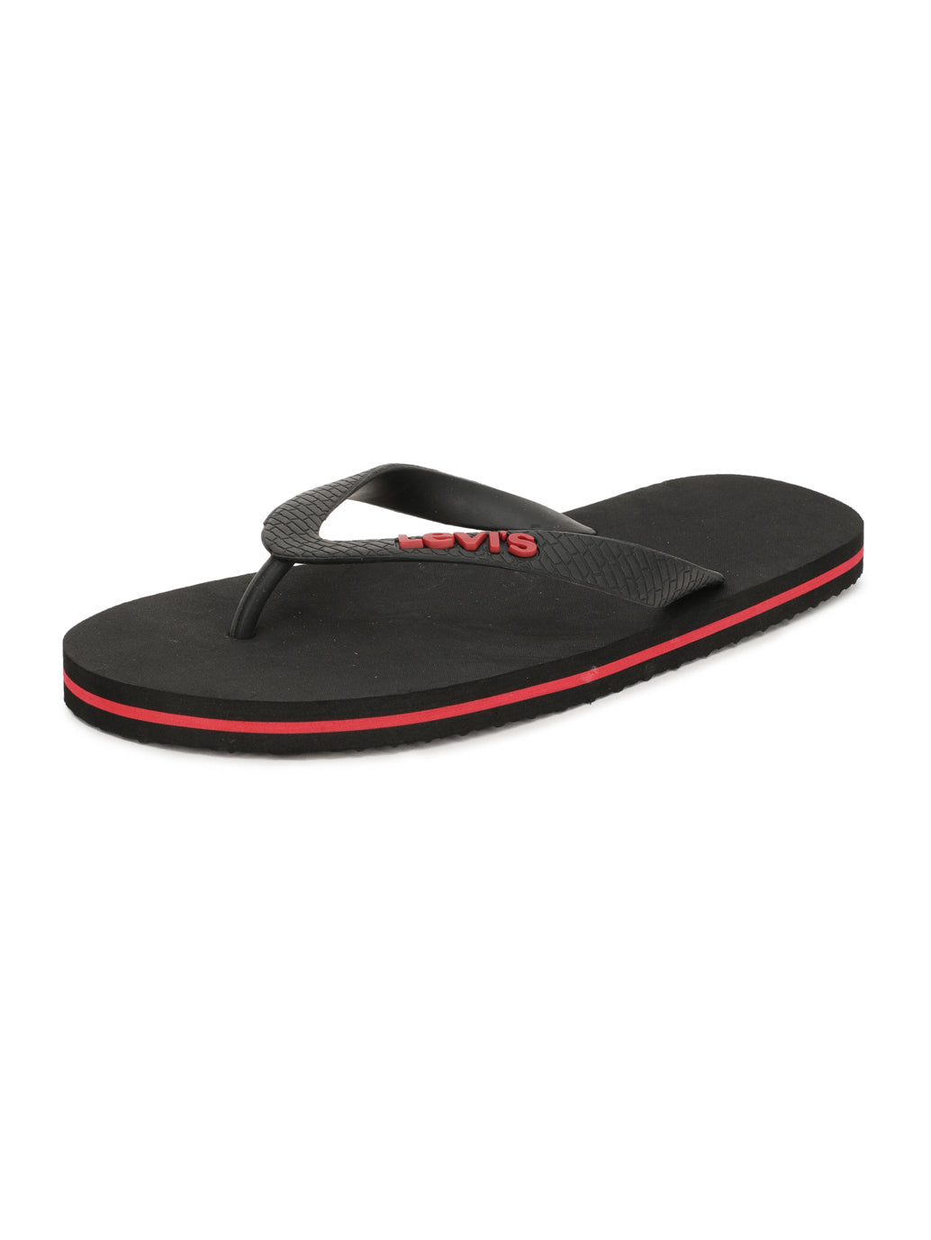 Men s Black Embossed Logo Flip Flops