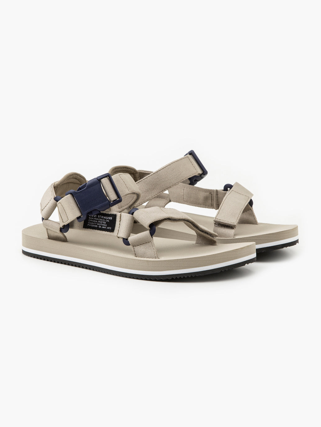 Men's Beige Solid Sandals