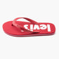 Men's Red Embossed Logo Flip-Flops