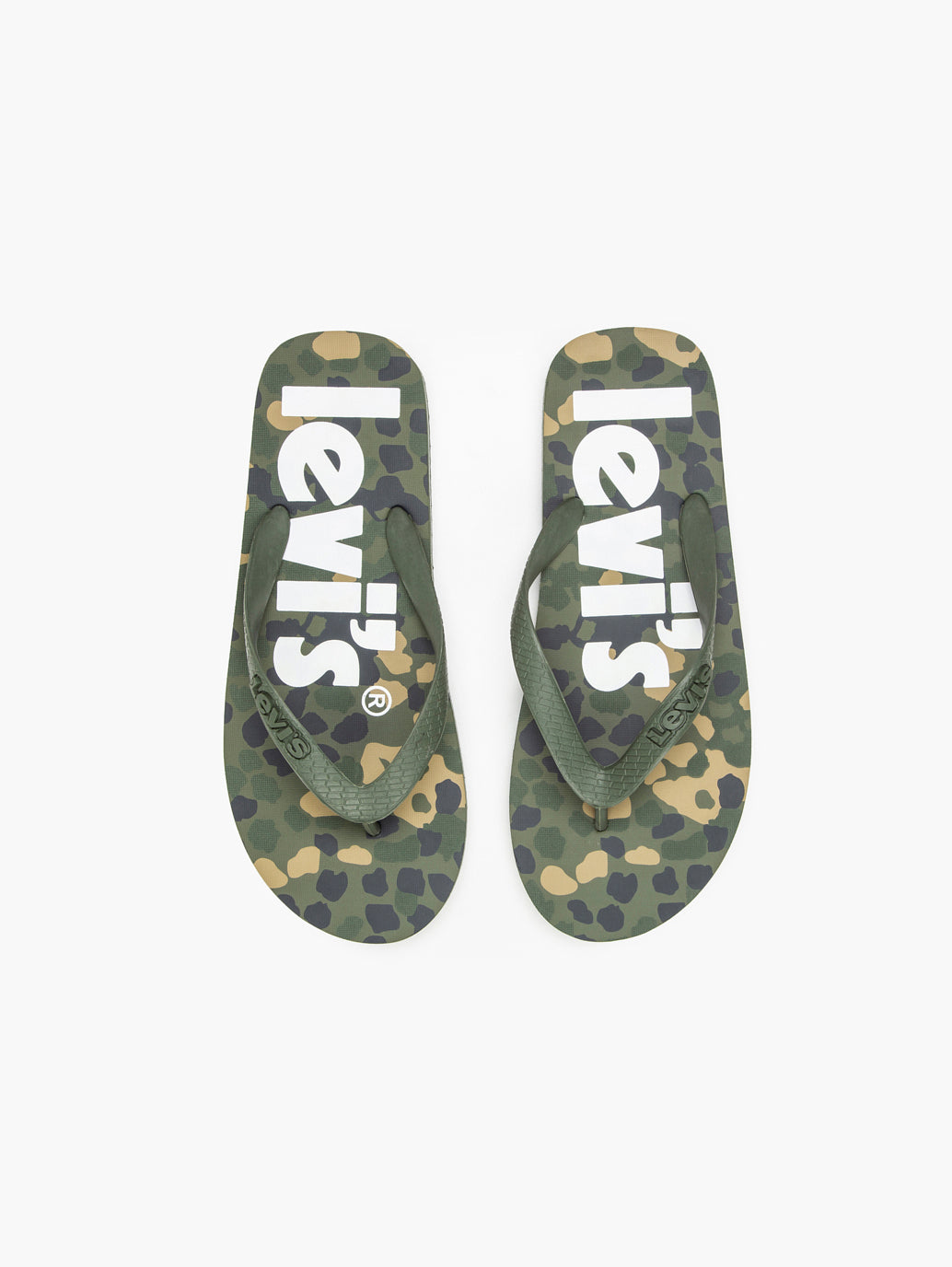 Unisex Green Brand Logo Flip Flops Levis India Store