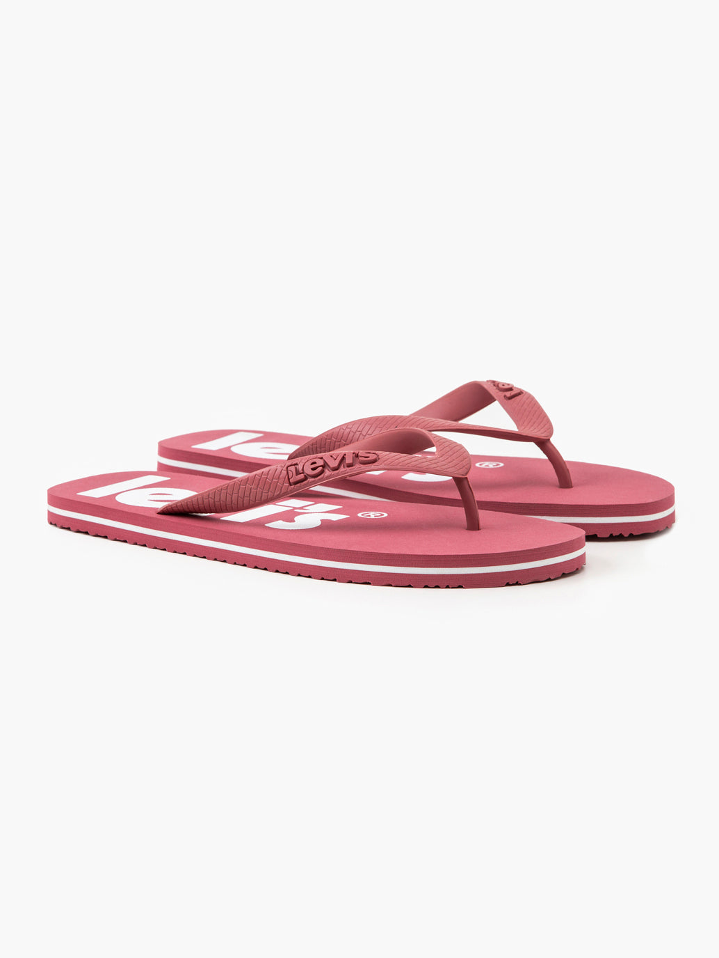 Unisex Dark Pink Debossed & Printed Logo Flip-Flops