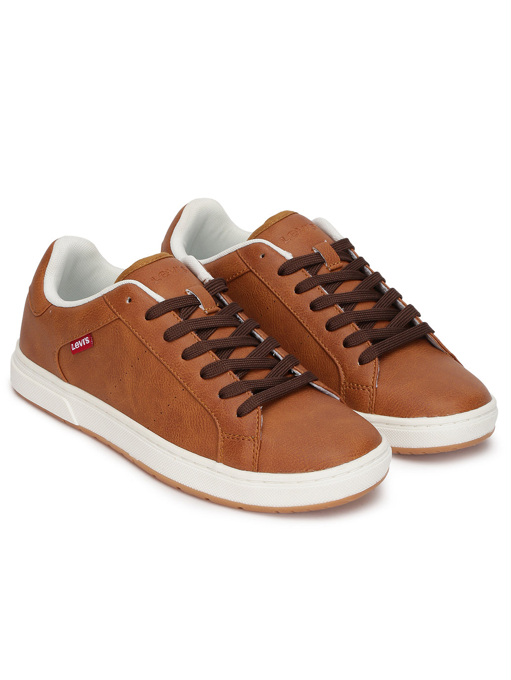 Men's Brown Faux Leather Sneakers