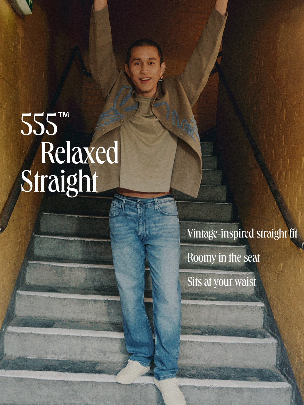 Men's 555'96 Black Loose Fit Mid Rise Jeans - e4b452e9-fe00-45c4-8a7c-a6ccb7870aea View